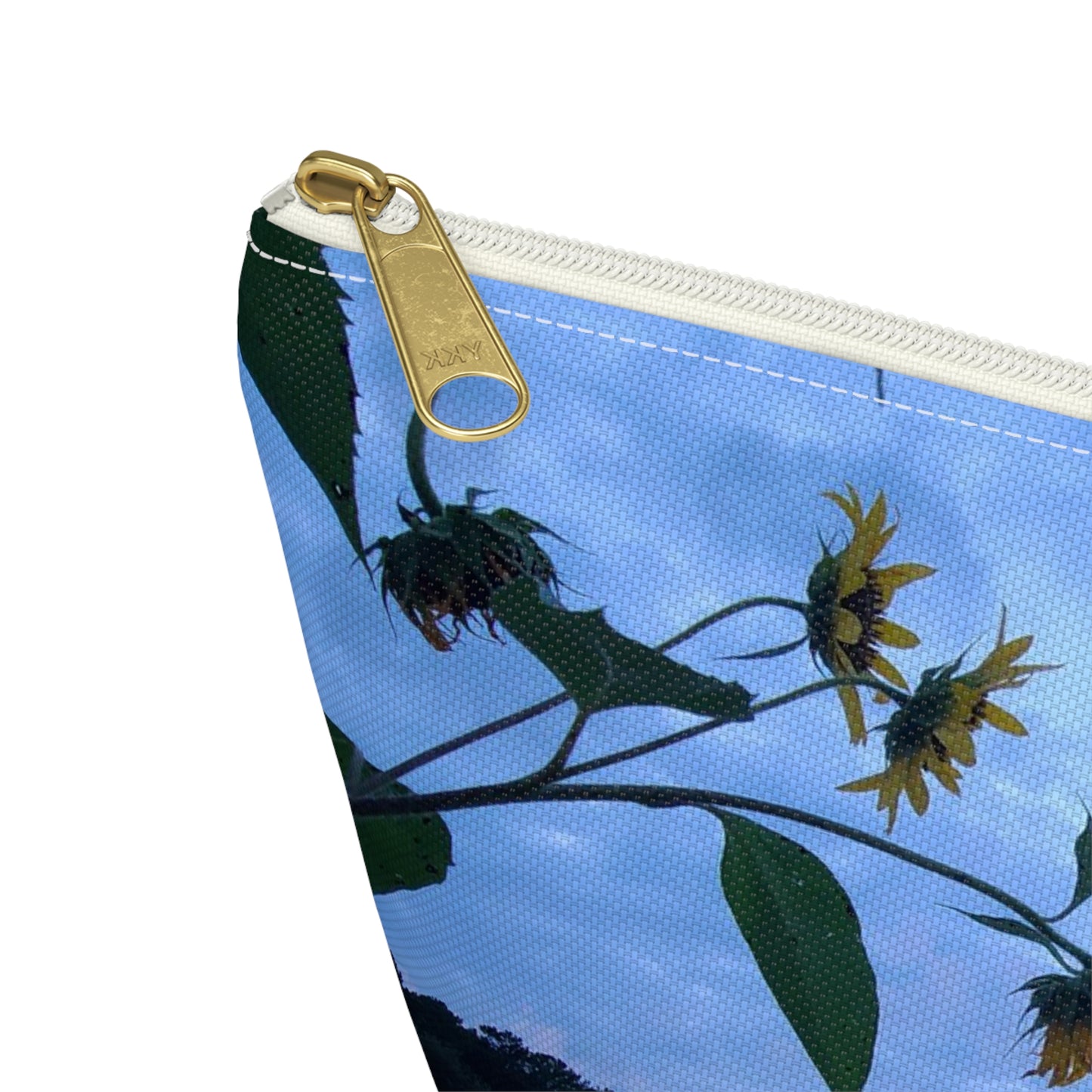 Sunflower field Accessory Pouch w T-bottom
