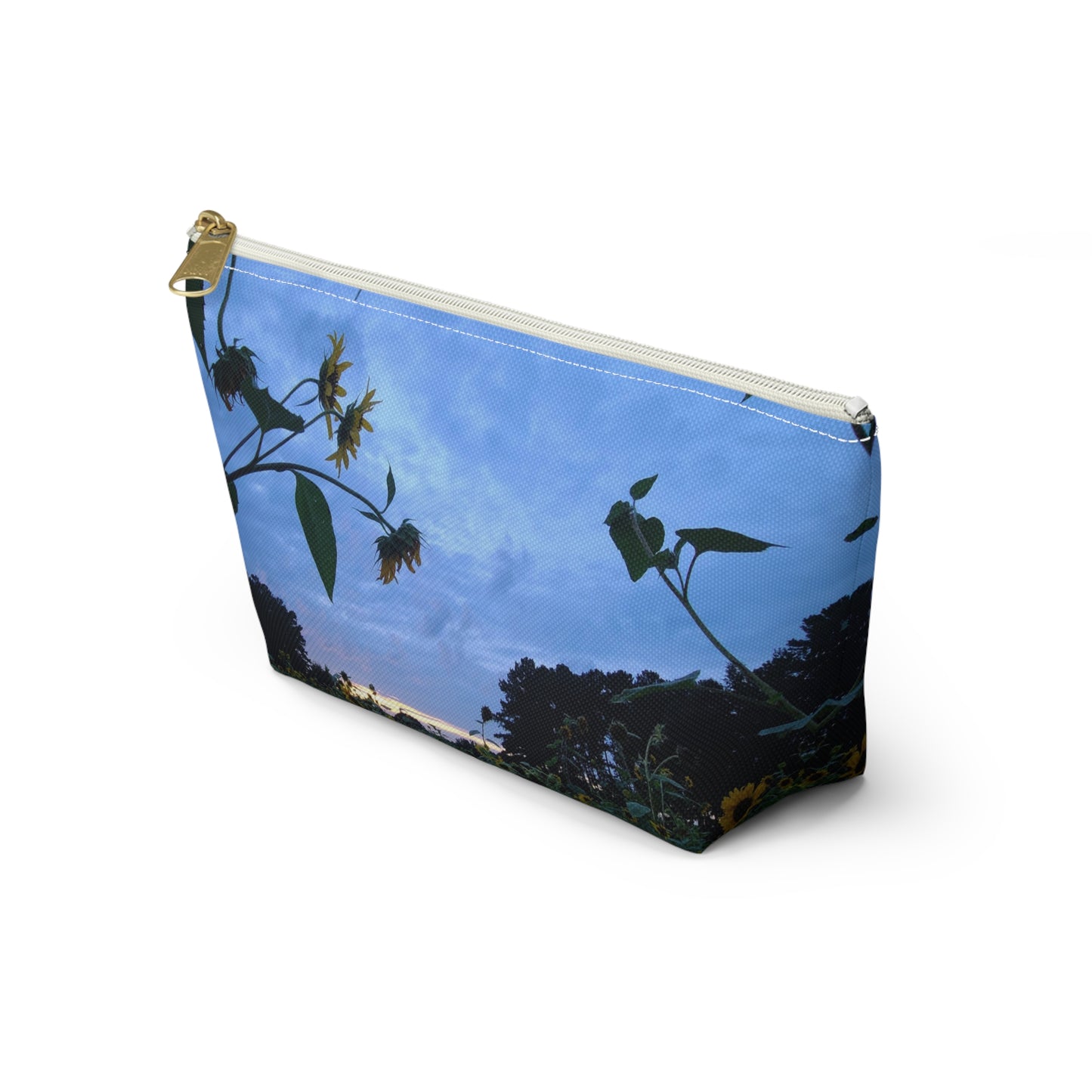 Sunflower field Accessory Pouch w T-bottom