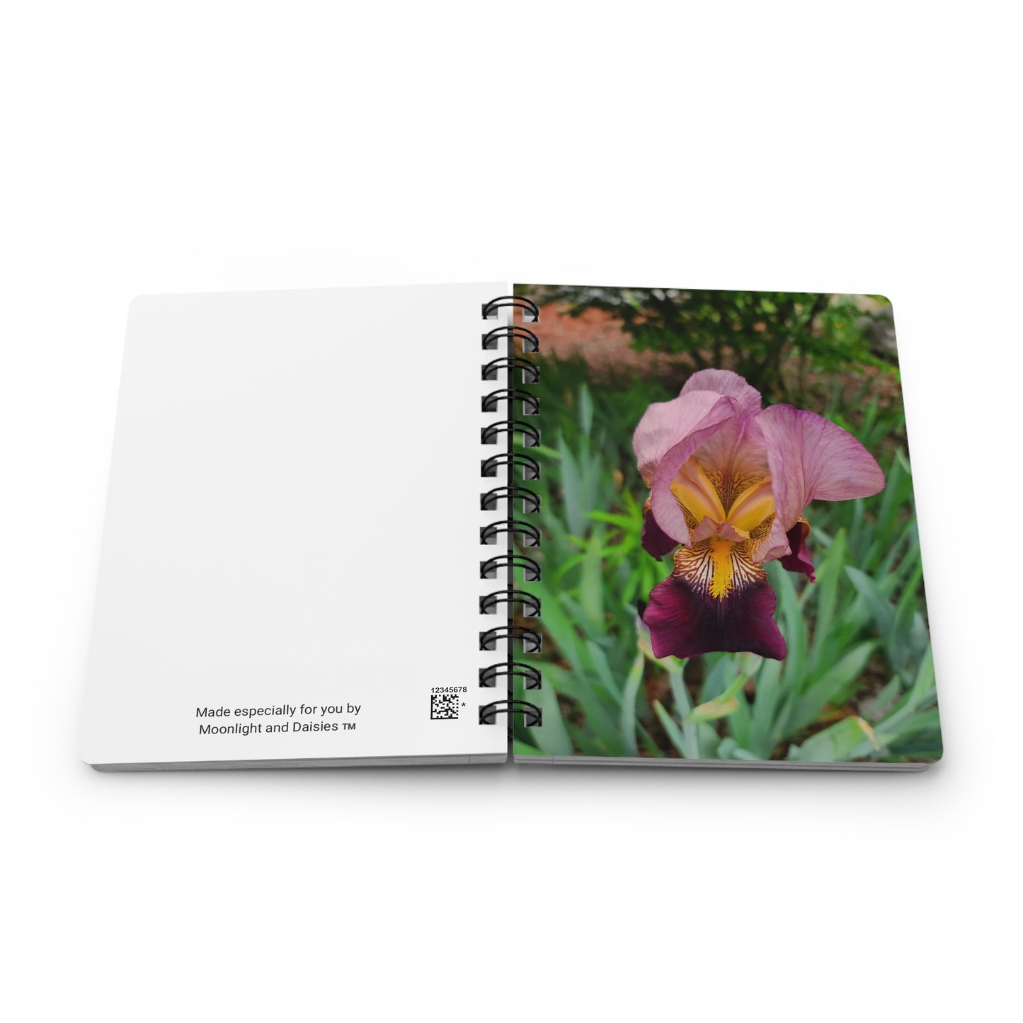 Elegant Iris Blossom Spiral Bound Journal