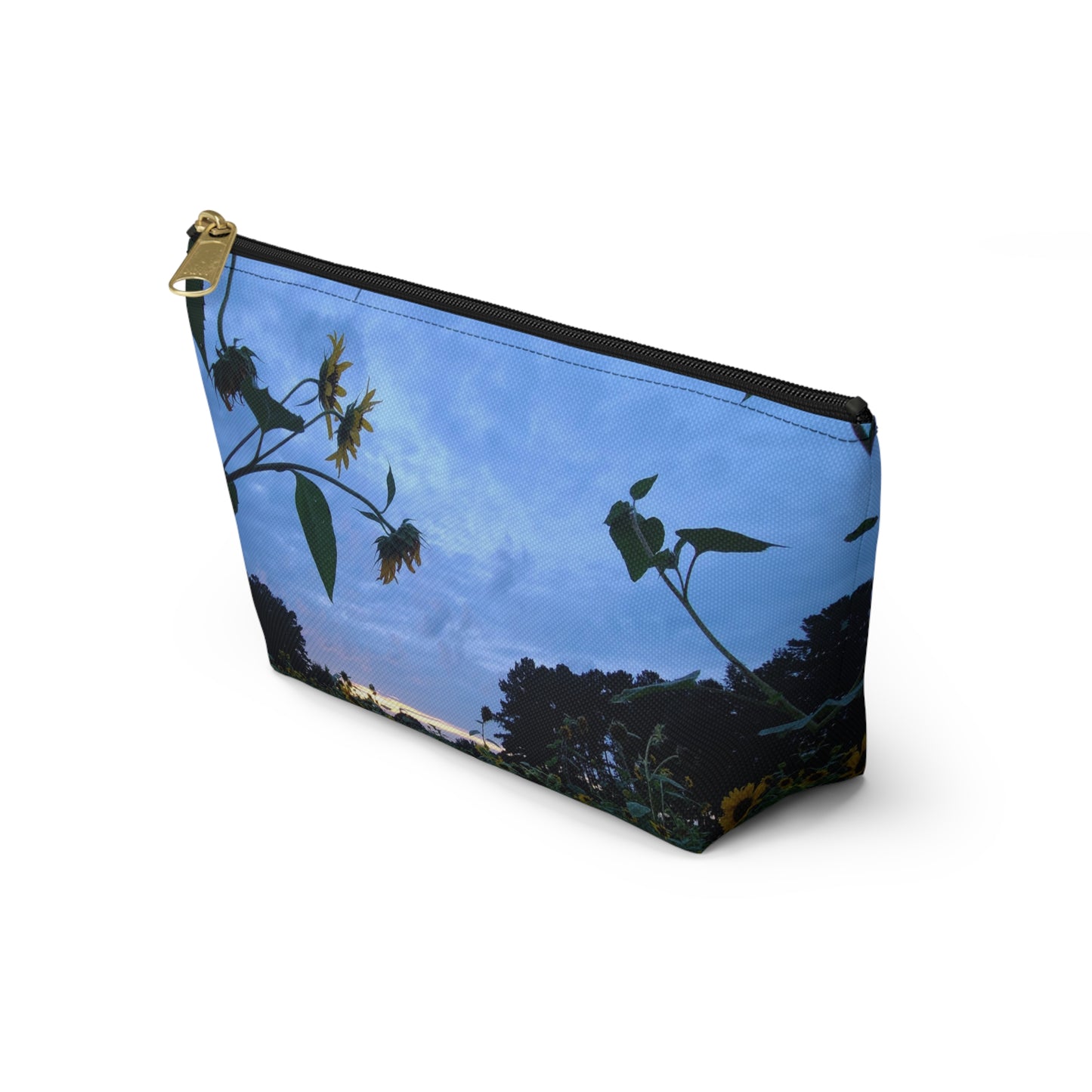 Sunflower field Accessory Pouch w T-bottom