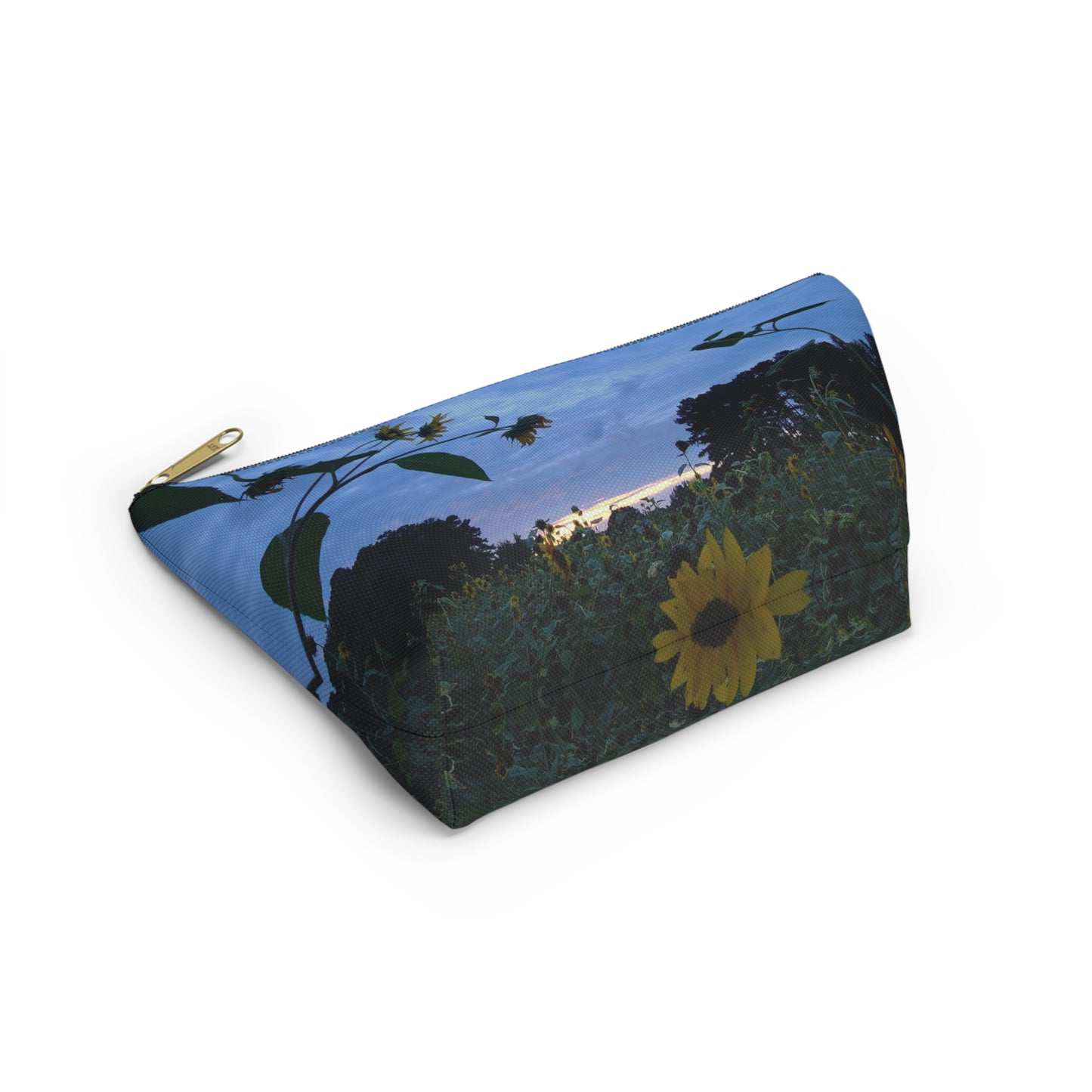 Sunflower field Accessory Pouch w T-bottom
