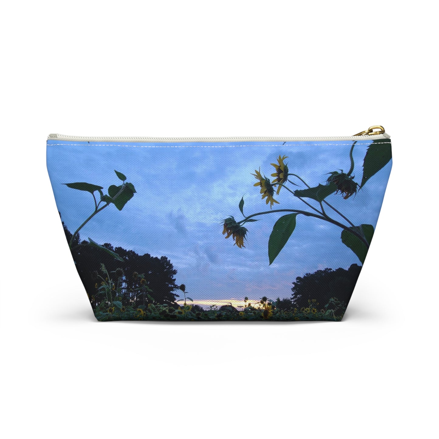 Sunflower field Accessory Pouch w T-bottom