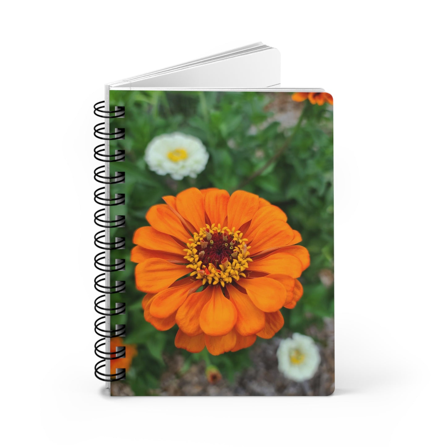 Vibrant Orange Zinnia Spiral Bound Journal