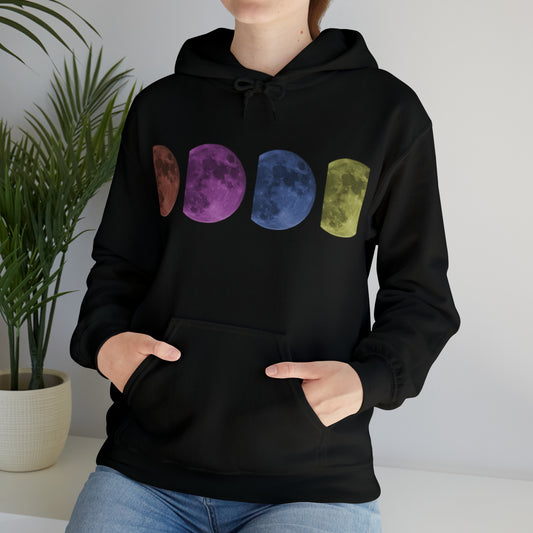 Unisex Pop Art Style Moon Hooded Sweatshirt