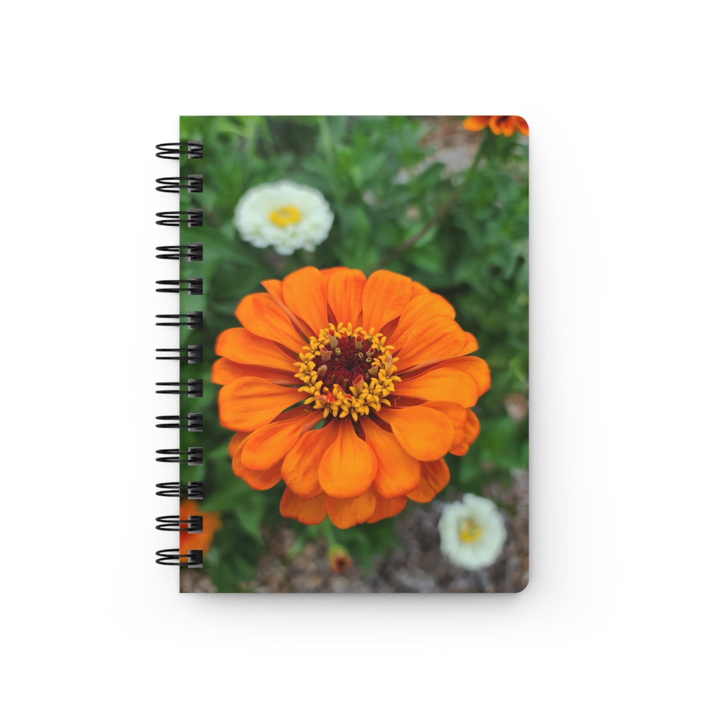 Vibrant Orange Zinnia Spiral Bound Journal