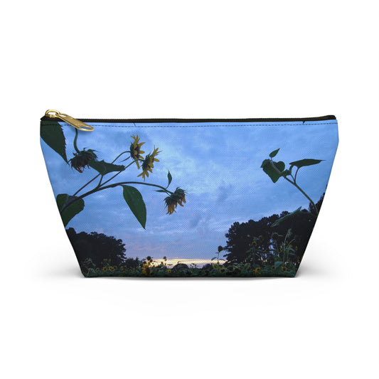 Sunflower field Accessory Pouch w T-bottom