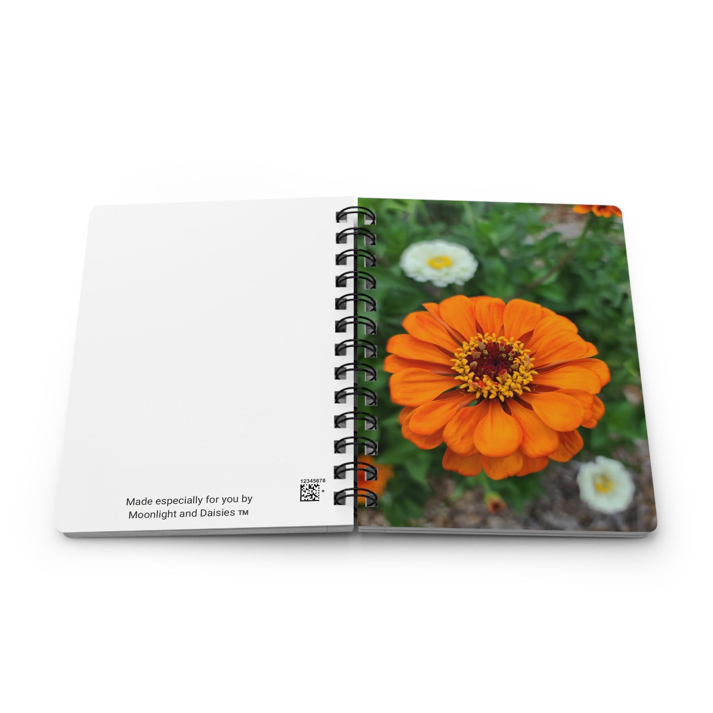 Vibrant Orange Zinnia Spiral Bound Journal